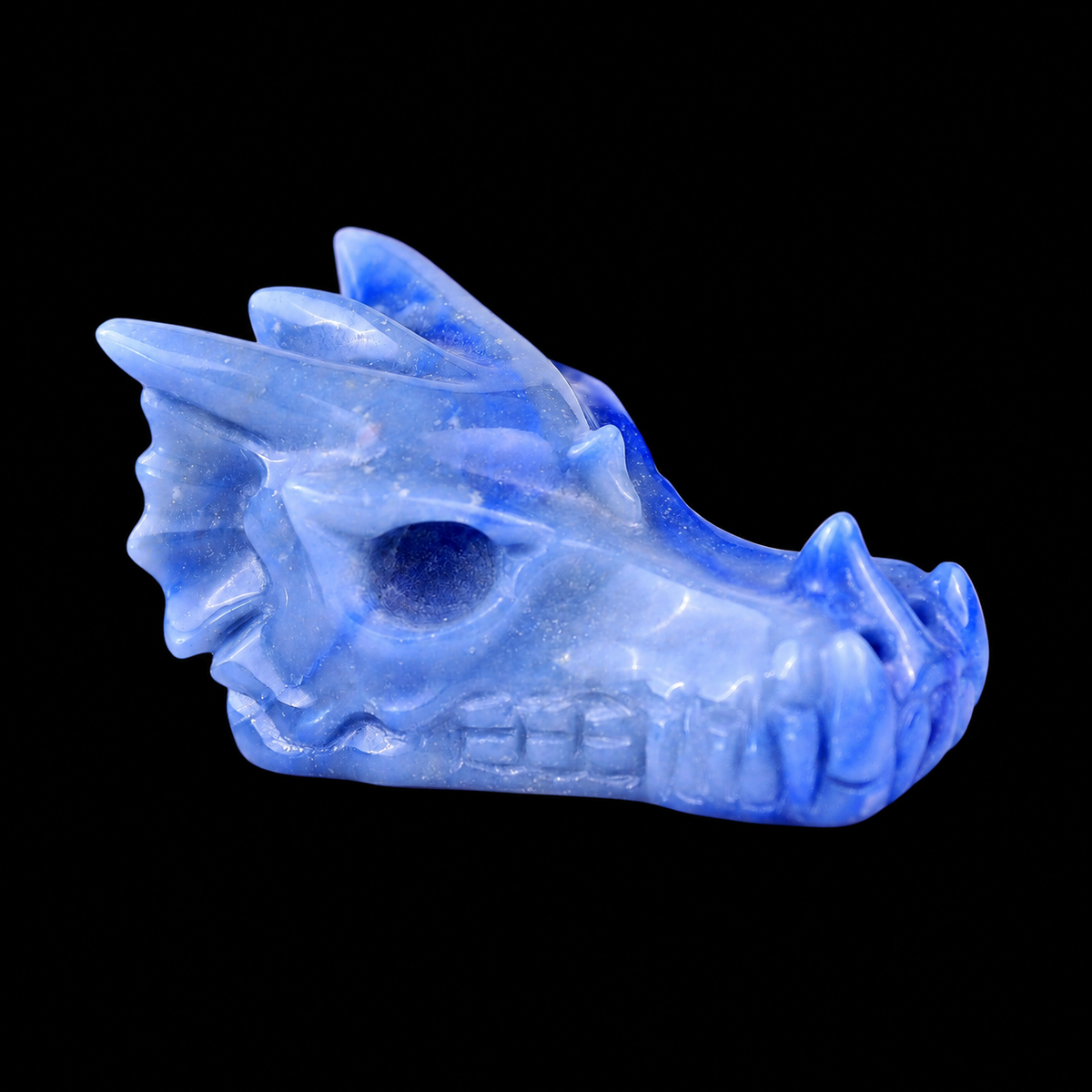 3.0" Blue Aventurine Hand Carved Dragon Skull