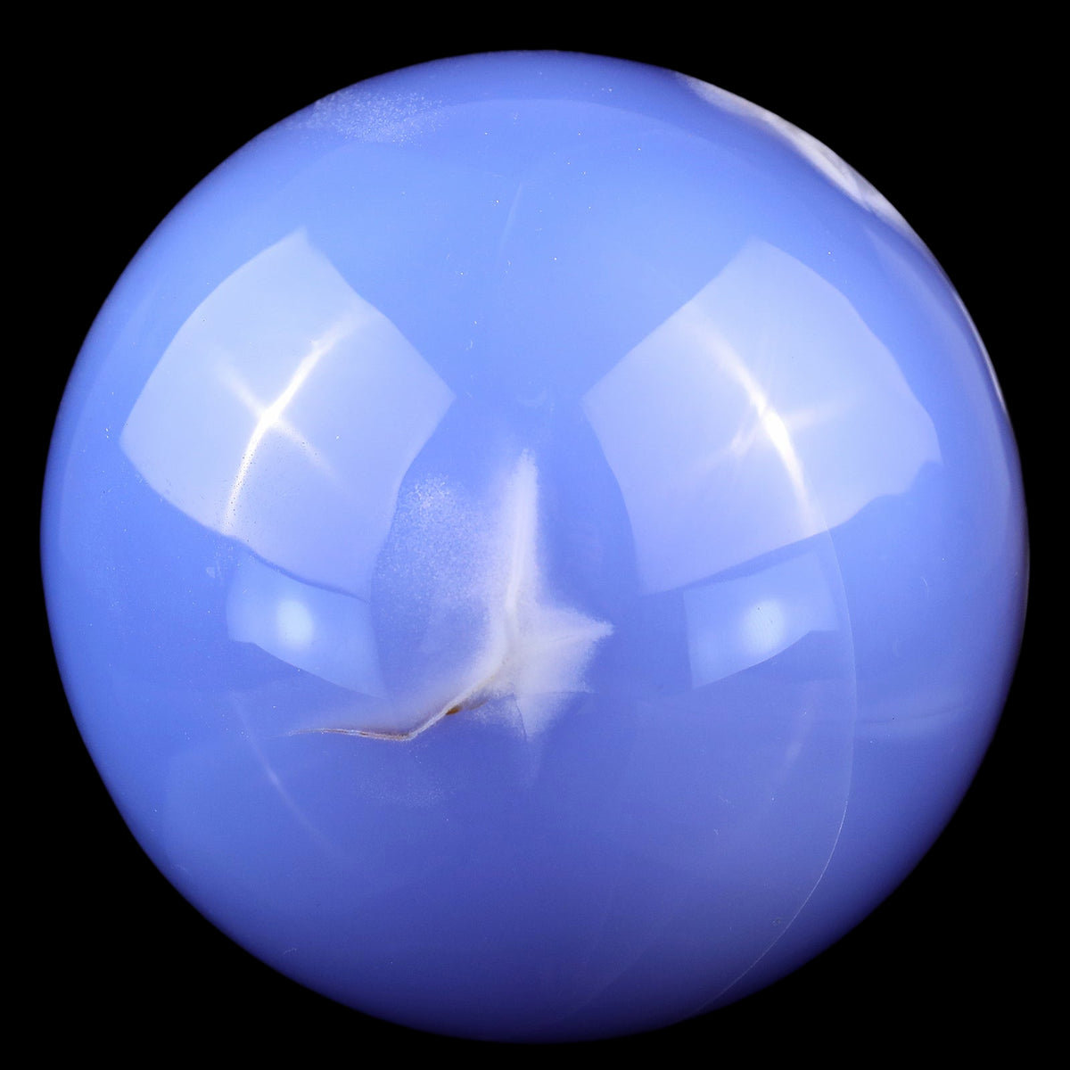 110mm Blue Chalcedony Hand Carved Crystal Sphere