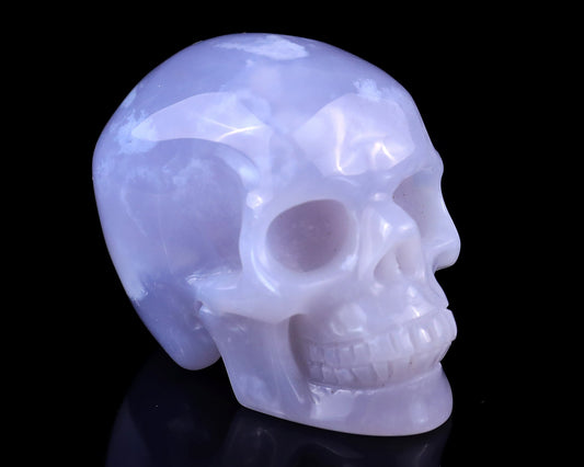 Kindred Vein 2.2" Blue Chalcedony Hand Carved Realistic Skull Sculpture (SKU: 5100102) - Photo 1