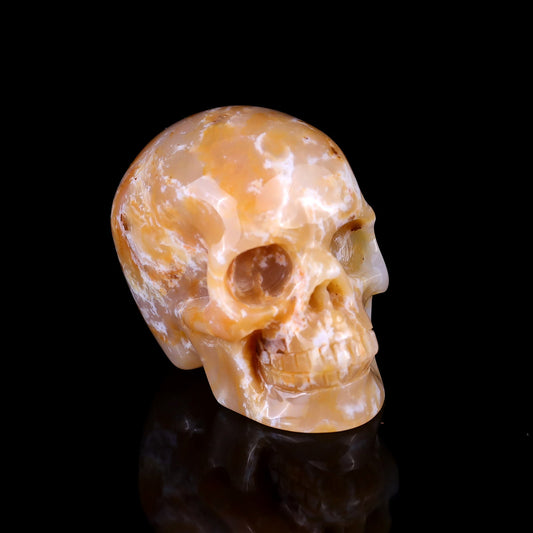 Kindred Vein 2.2" Chalcedony Hand Carved Crystal Realistic Skull Sculpture (SKU: 2100109) - Photo 1