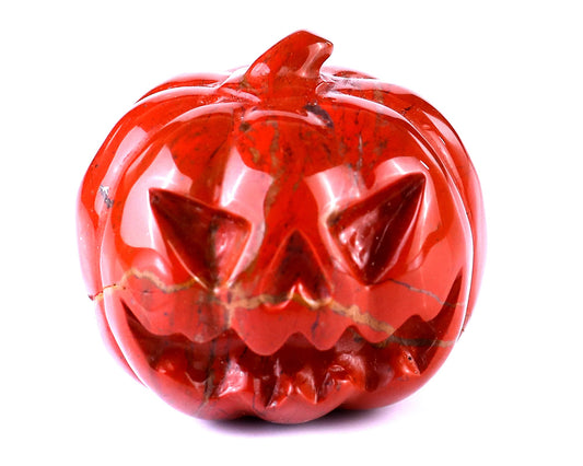 Kindred Vein 2.2” Red Jasper Hand Carved Crystal Pumpkin Sculpture (SKU: 3100099) - Photo 1