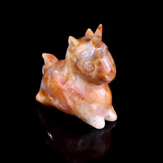 Kindred Vein 2.7" Chalcedony Hand Carved Crystal Unicorn Sculpture (SKU: 2100291) - Photo 1