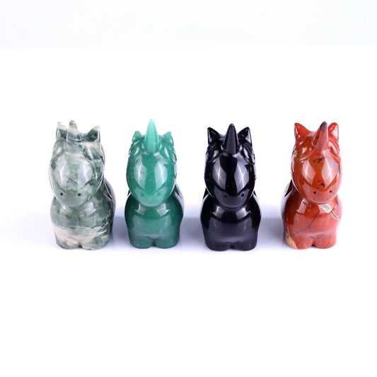 Kindred Vein 2.8" Chalcedony Hand Carved Crystal Unicorn Sculpture (SKU: S100124) - Photo 1
