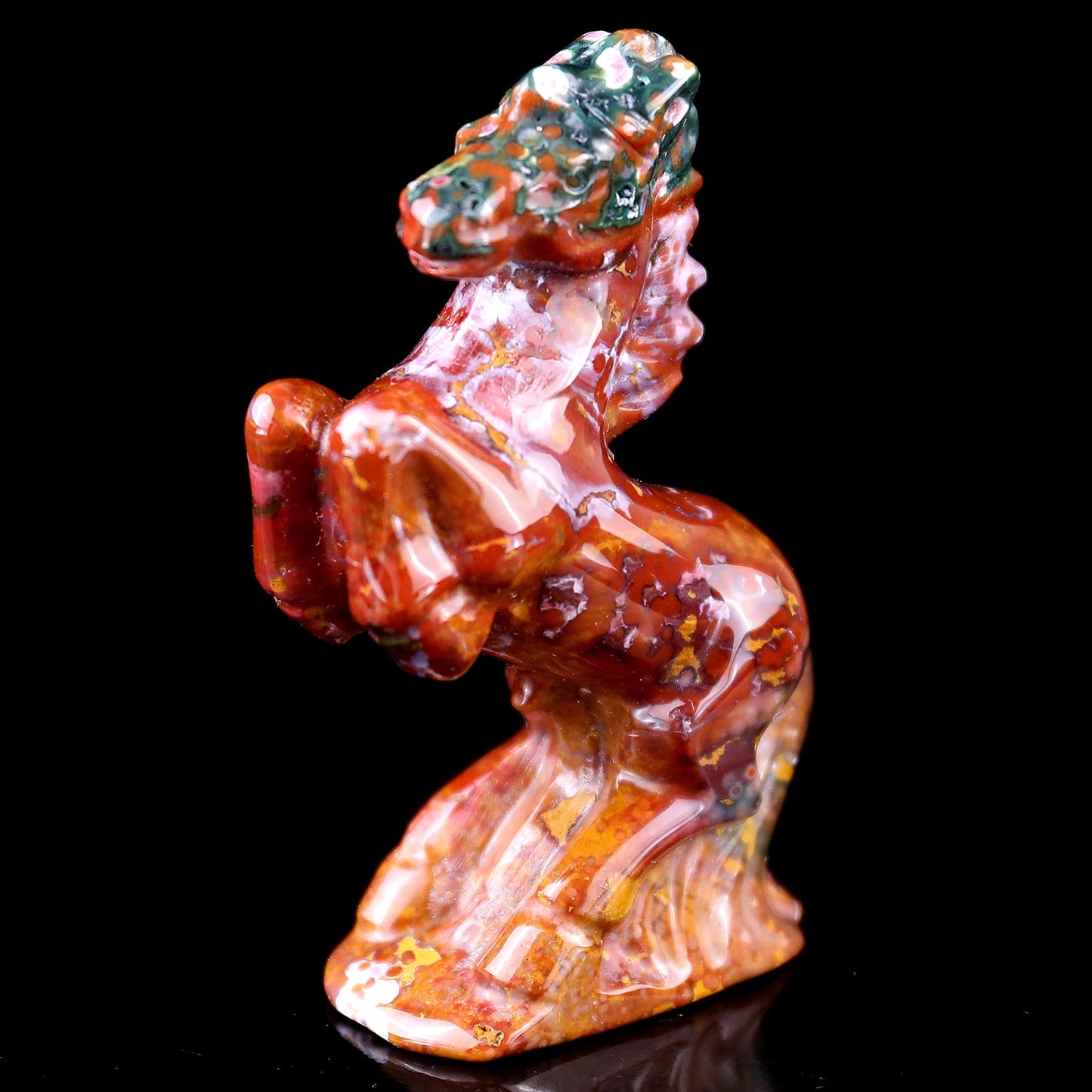 Kindred Vein 3.0" Indian Agate Hand Carved Crystal Horse Sculpture (SKU: 1100219) - Photo 14