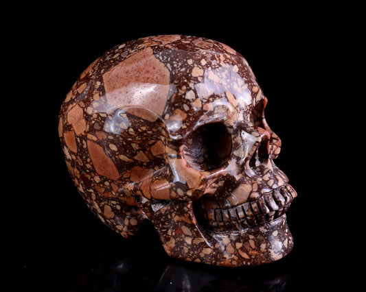 Kindred Vein 4.5" Coffee Jasper Hand Carved Realistic Skull Sculpture (SKU: 5100145) - Photo 1