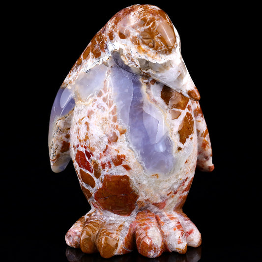 Kindred Vein 4.7" Chalcedony Hand Carved Crystal Penguin Sculpture (SKU: 1100001) - Photo 1