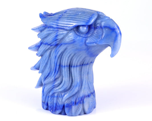 Kindred Vein 5.3" Blue Aventurine Hand Carved Eagle Head Sculpture (SKU: 4100057) - Photo 1