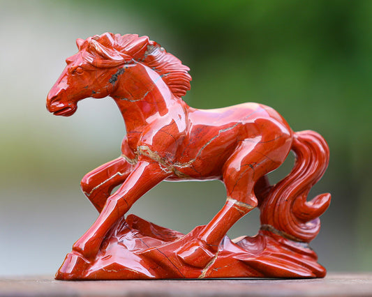 Kindred Vein 6.3" Red Jasper Hand Carved Crystal Horse Sculpture (SKU: 3100170) - Photo 1
