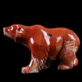 6.0" Red Jasper Polar Bear Carving
