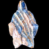 9.8" Blue Angelite Wolf Head Carving