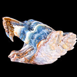 9.8" Blue Angelite Wolf Head Carving