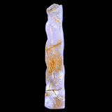 5.8" Blue Chalcedony Mother and Baby Fox Carving