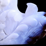 11.0" Blue Chalcedony Geode Dolphins Carving
