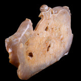 10.6" Yellow Chalcedony Double Fish Playing with Ball Carving