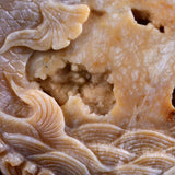10.6" Yellow Chalcedony Double Fish Playing with Ball Carving