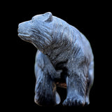 8.7" Textured Black Obsidian Polar Bear Carving