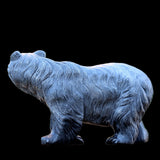 8.7" Textured Black Obsidian Polar Bear Carving