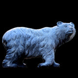 8.7" Textured Black Obsidian Polar Bear Carving