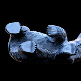 8.7" Textured Black Obsidian Polar Bear Carving