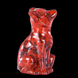 1.4" Red Jasper Fox Carving