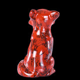 1.4" Red Jasper Fox Carving