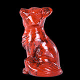 1.4" Red Jasper Fox Carving