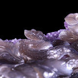 10.3" Amethyst Cluster Snake Carving