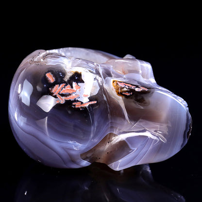 Kindred Vein 3.9" Geode Agate Human Skull Carving Sculpture (SKU: 3100329) - Photo 10
