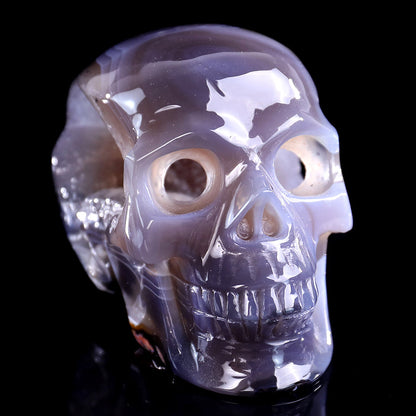 Kindred Vein 3.9" Geode Agate Human Skull Carving Sculpture (SKU: 3100329) - Photo 5