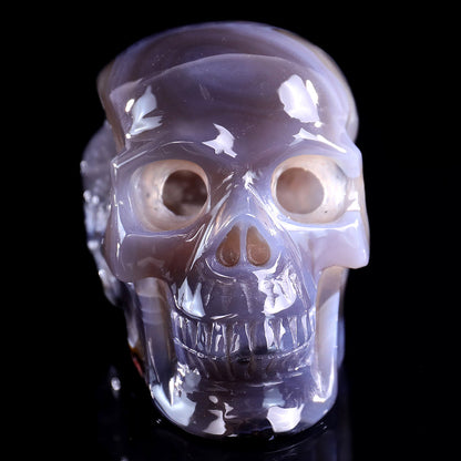 Kindred Vein 3.9" Geode Agate Human Skull Carving Sculpture (SKU: 3100329) - Photo 6