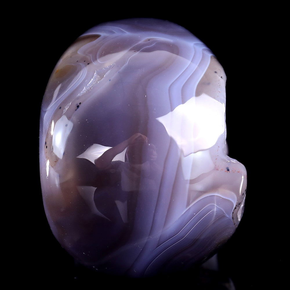 Kindred Vein 3.9" Geode Agate Human Skull Carving Sculpture (SKU: 3100329) - Photo 9