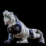 11.8" Nine Dragon Jade Tiger Carving
