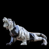 11.8" Nine Dragon Jade Tiger Carving