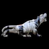 11.8" Nine Dragon Jade Tiger Carving
