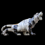 11.8" Nine Dragon Jade Tiger Carving