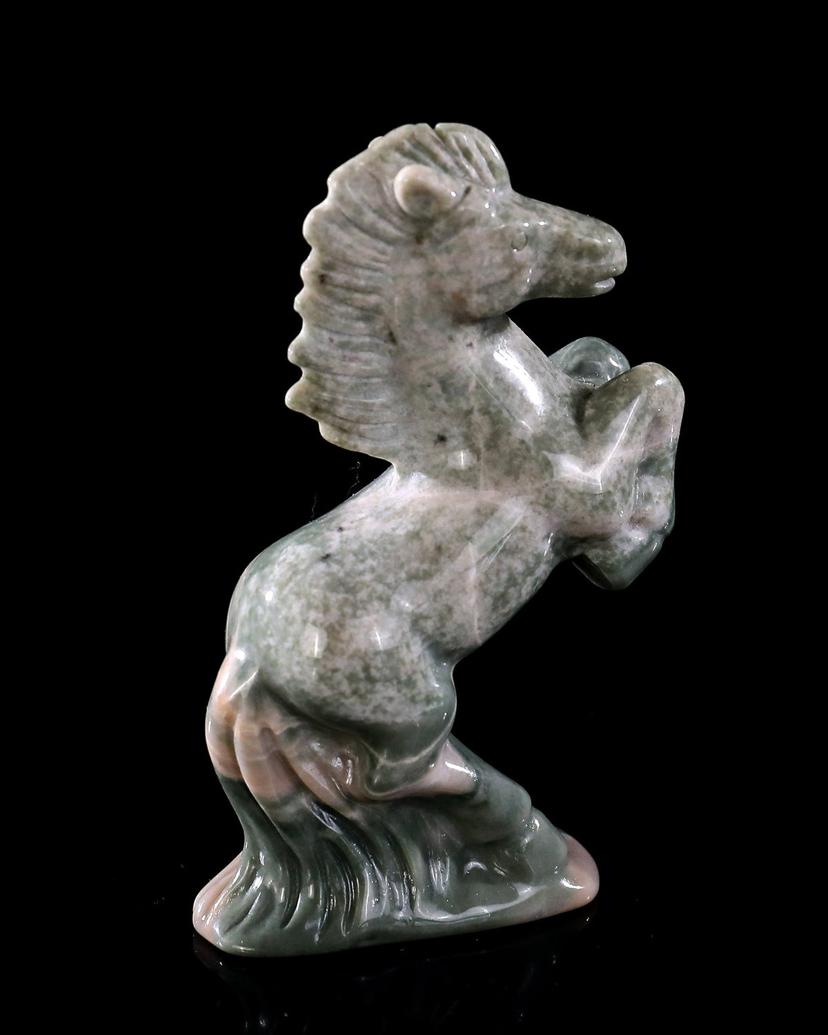 Kindred Vein 3.0" Nine Dragon Jade Hand Carved Crystal Horse Sculpture (SKU: 4100167) - Photo 5