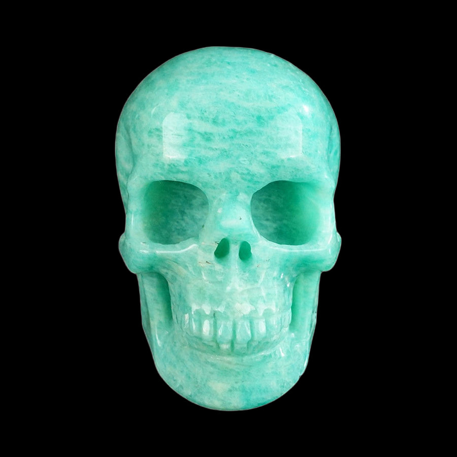 2.2" Amazonite Hand Carved Crystal Realistic Skull | No.001