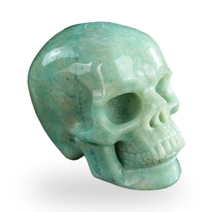 Kindred Vein 3" Amazonite Hand Carved Crystal Realistic Skull Sculpture (SKU: SKH30AA01) - Photo 3