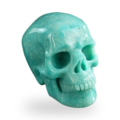 Kindred Vein 3" Amazonite Hand Carved Crystal Realistic Skull Sculpture (SKU: SKH30AA02) - Photo 11