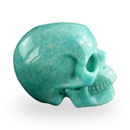 Kindred Vein 3" Amazonite Hand Carved Crystal Realistic Skull Sculpture (SKU: SKH30AA02) - Photo 14