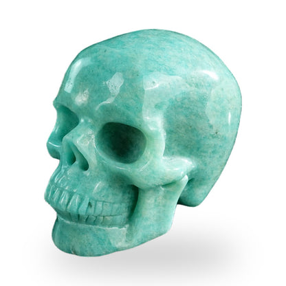 Kindred Vein 3" Amazonite Hand Carved Crystal Realistic Skull Sculpture (SKU: SKH30AA03) - Photo 17
