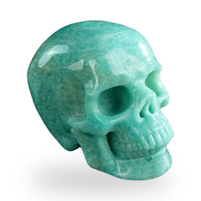 Kindred Vein 3" Amazonite Hand Carved Crystal Realistic Skull Sculpture (SKU: SKH30AA03) - Photo 21