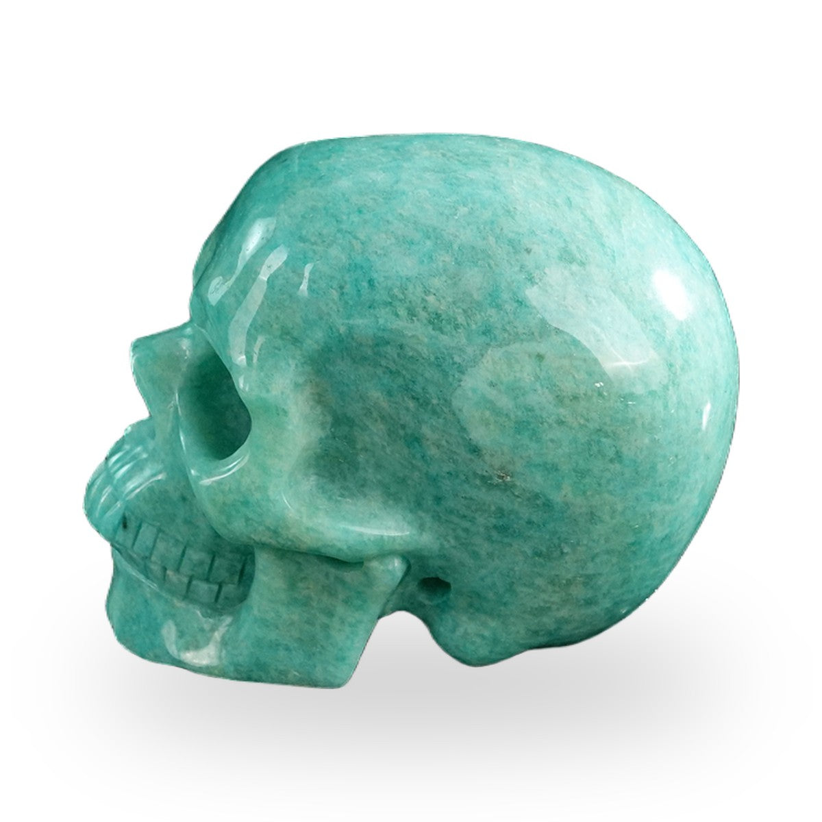 Kindred Vein 3" Amazonite Hand Carved Crystal Realistic Skull Sculpture (SKU: SKH30AA03) - Photo 23