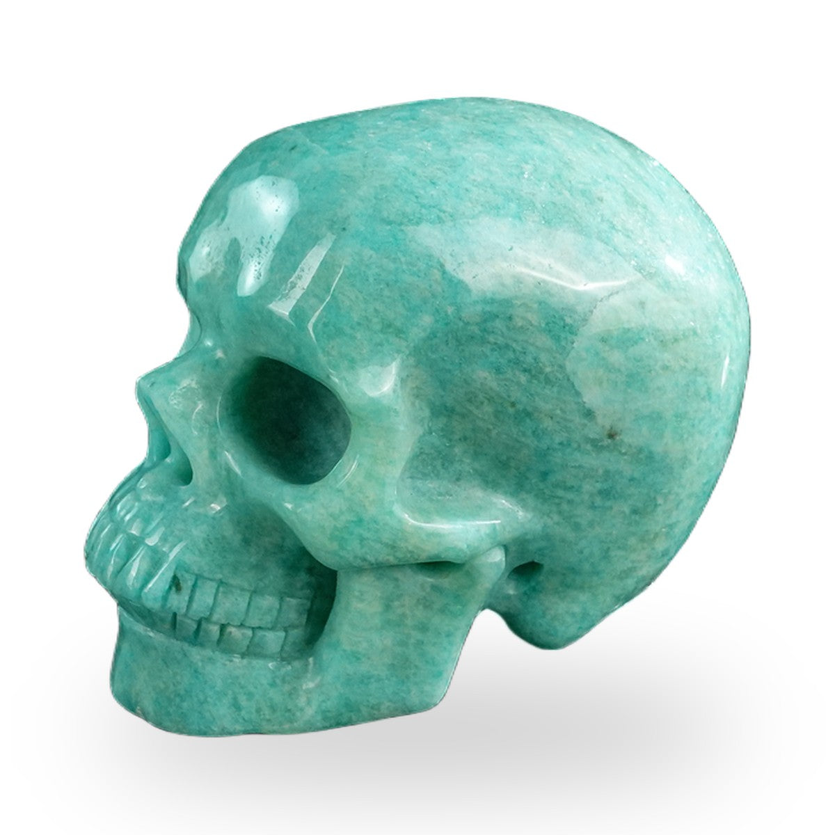 Kindred Vein 3" Amazonite Hand Carved Crystal Realistic Skull Sculpture (SKU: SKH30AA03) - Photo 24