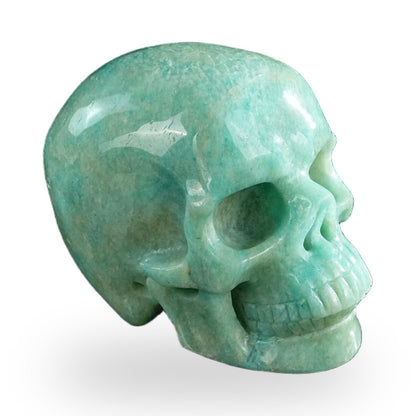 Kindred Vein 3" Amazonite Hand Carved Crystal Realistic Skull Sculpture (SKU: SKH30AA04) - Photo 28