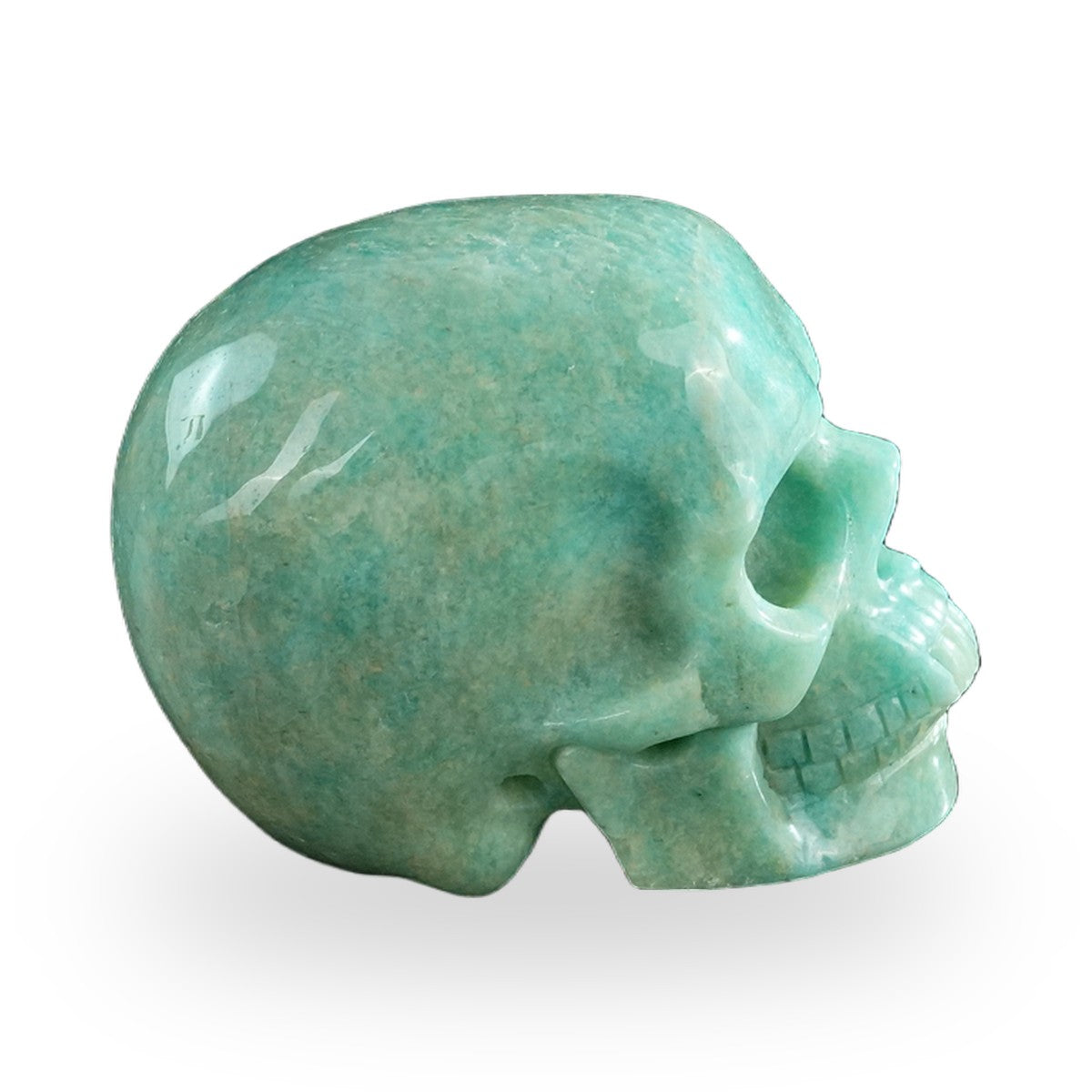Kindred Vein 3" Amazonite Hand Carved Crystal Realistic Skull Sculpture (SKU: SKH30AA04) - Photo 30