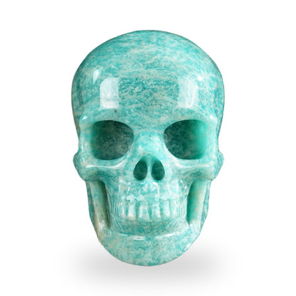 Kindred Vein 3" Amazonite Hand Carved Crystal Realistic Skull Sculpture (SKU: SKH30AA05) - Photo 33