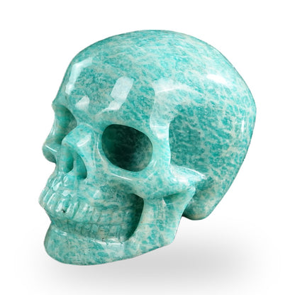 Kindred Vein 3" Amazonite Hand Carved Crystal Realistic Skull Sculpture (SKU: SKH30AA05) - Photo 34