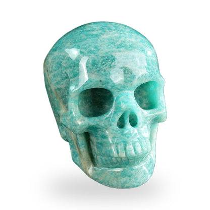 Kindred Vein 3" Amazonite Hand Carved Crystal Realistic Skull Sculpture (SKU: SKH30AA05) - Photo 35