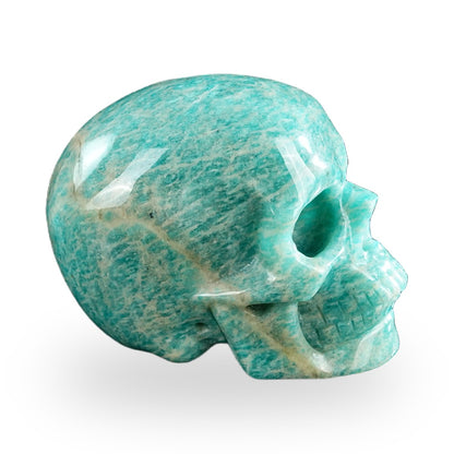 Kindred Vein 3" Amazonite Hand Carved Crystal Realistic Skull Sculpture (SKU: SKH30AA05) - Photo 38